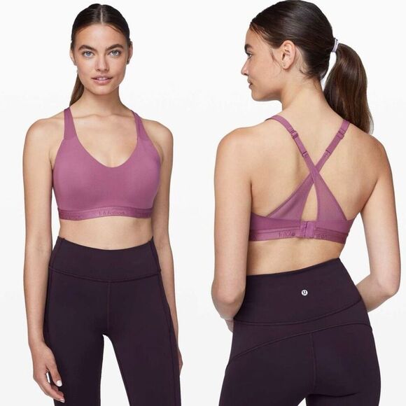 Lululemon Up For It Bra Vintage Plum Purple Size 34B High Support Padded Running - Picture 1 of 6